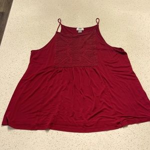 Old Navy XXL Maroon embroidered tank top